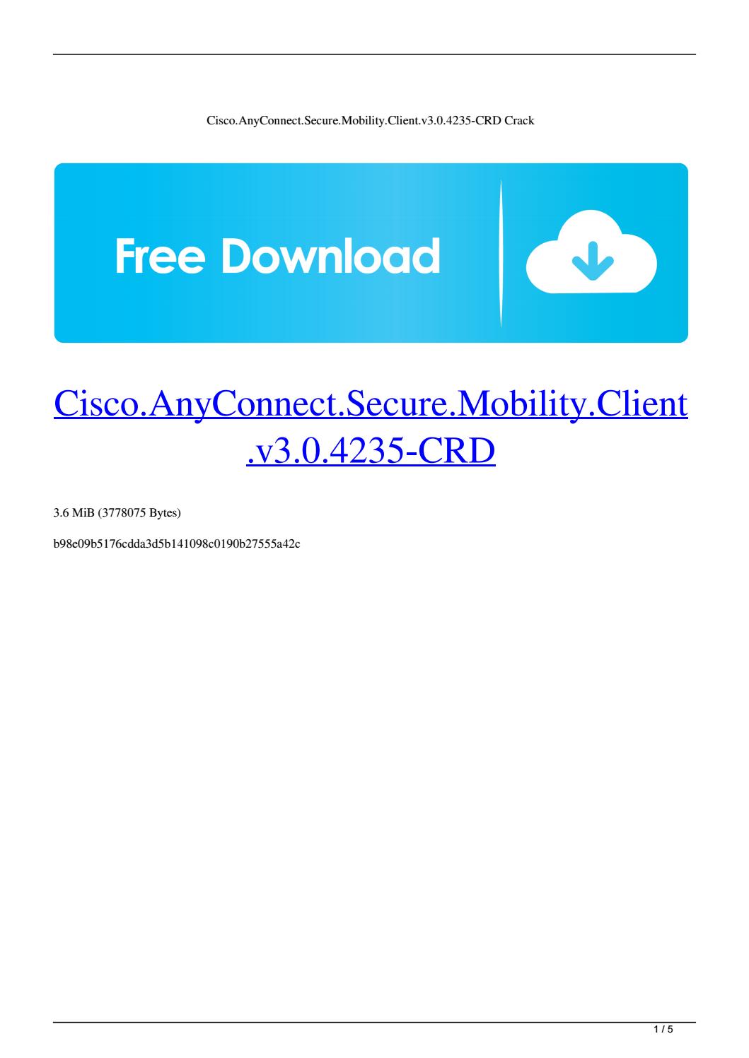 Cisco Anyconnect Secure Mobility Client Download For Windows Xp